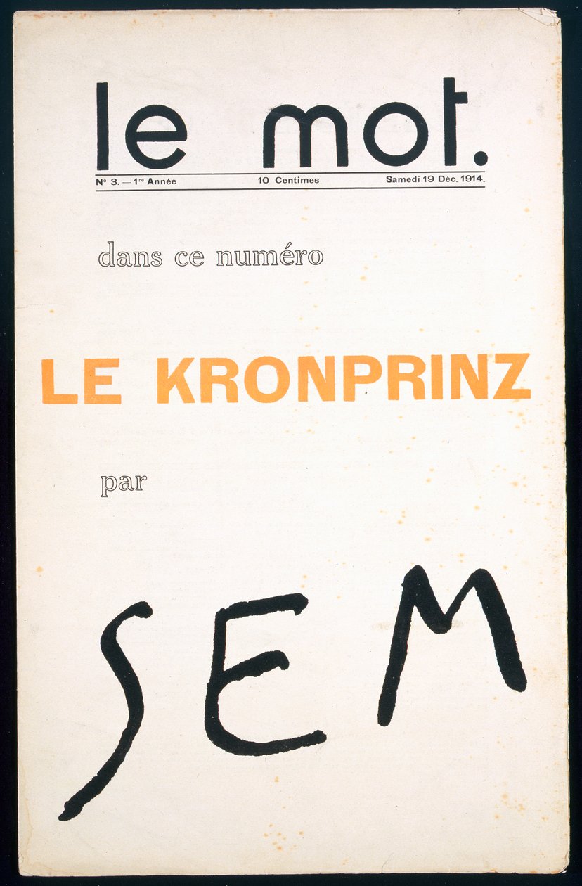 Obálka časopisu Le Mot, prosinec 1914 od Sem