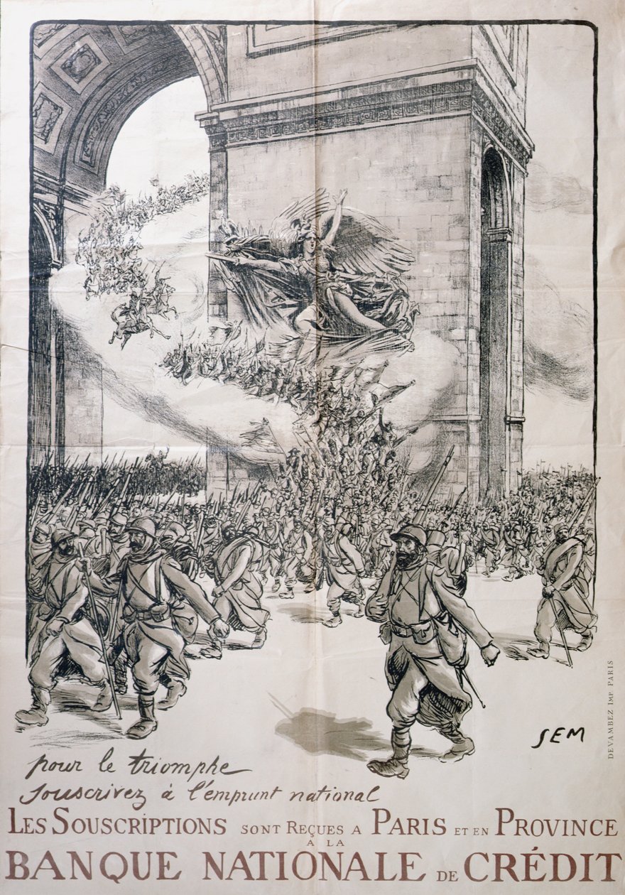 Plakát pro národní půjčku, Banque Nationale de Credit, 1. světová válka, 1914-18 od Sem 1863 1934 Sem 1863 1934