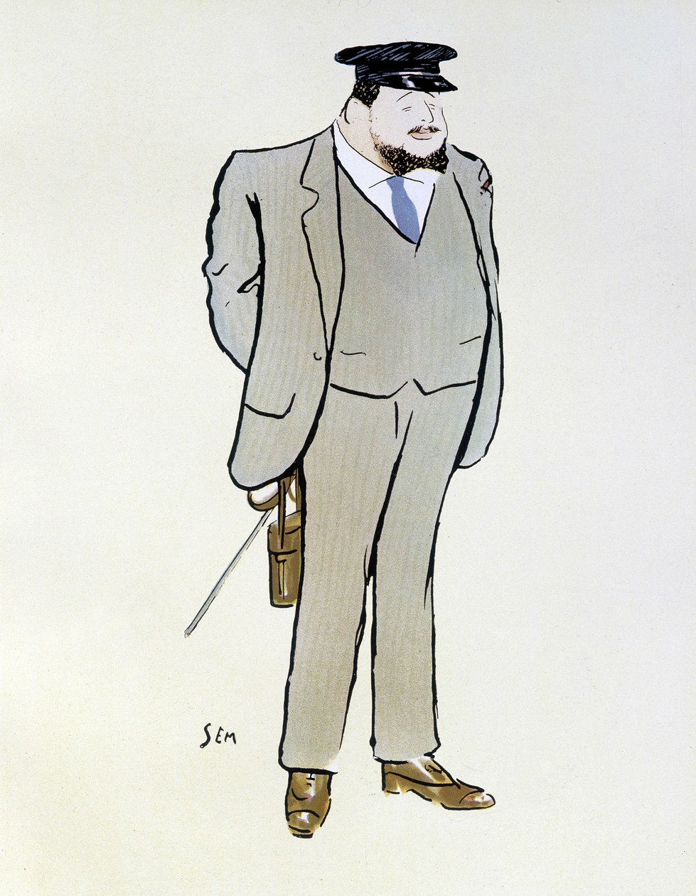 Portrét Henri de Rotschild - Sem (1863 - 1934), v "" Les Sports modernes ", srpen 1906. od Sem