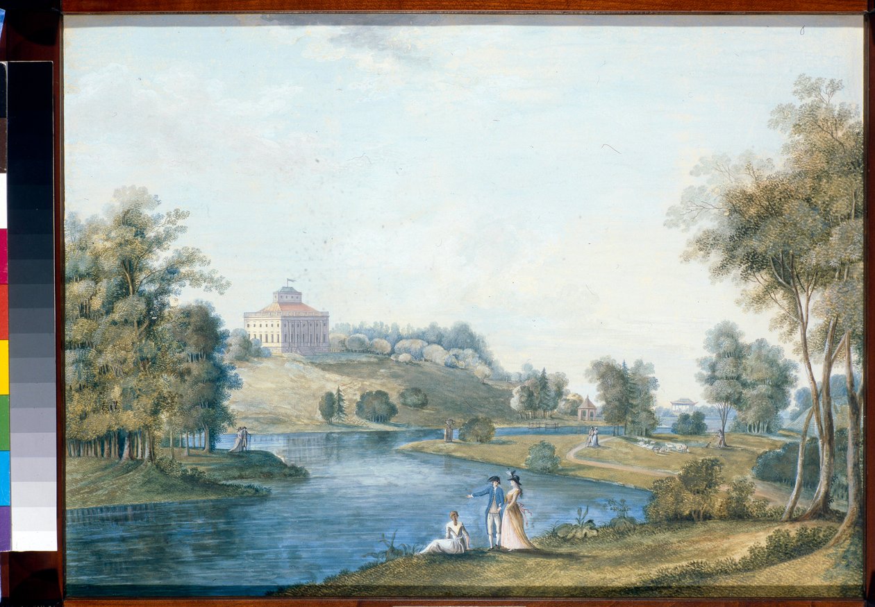 Paysage a Sivoritsy, Rusko - Kvaš na papíře Semjon Fjodorovič Shchedrin (Semion Chtchedrine) (1745-1804), avant 1792 - Pohled na venkovské panství Sivoritsy - Kvaš na papíře od Semyona Fjodoroviče Shchedrina, 183475 (183445) ,1x59 cm - od Semen Fedorovich Shchedrin
