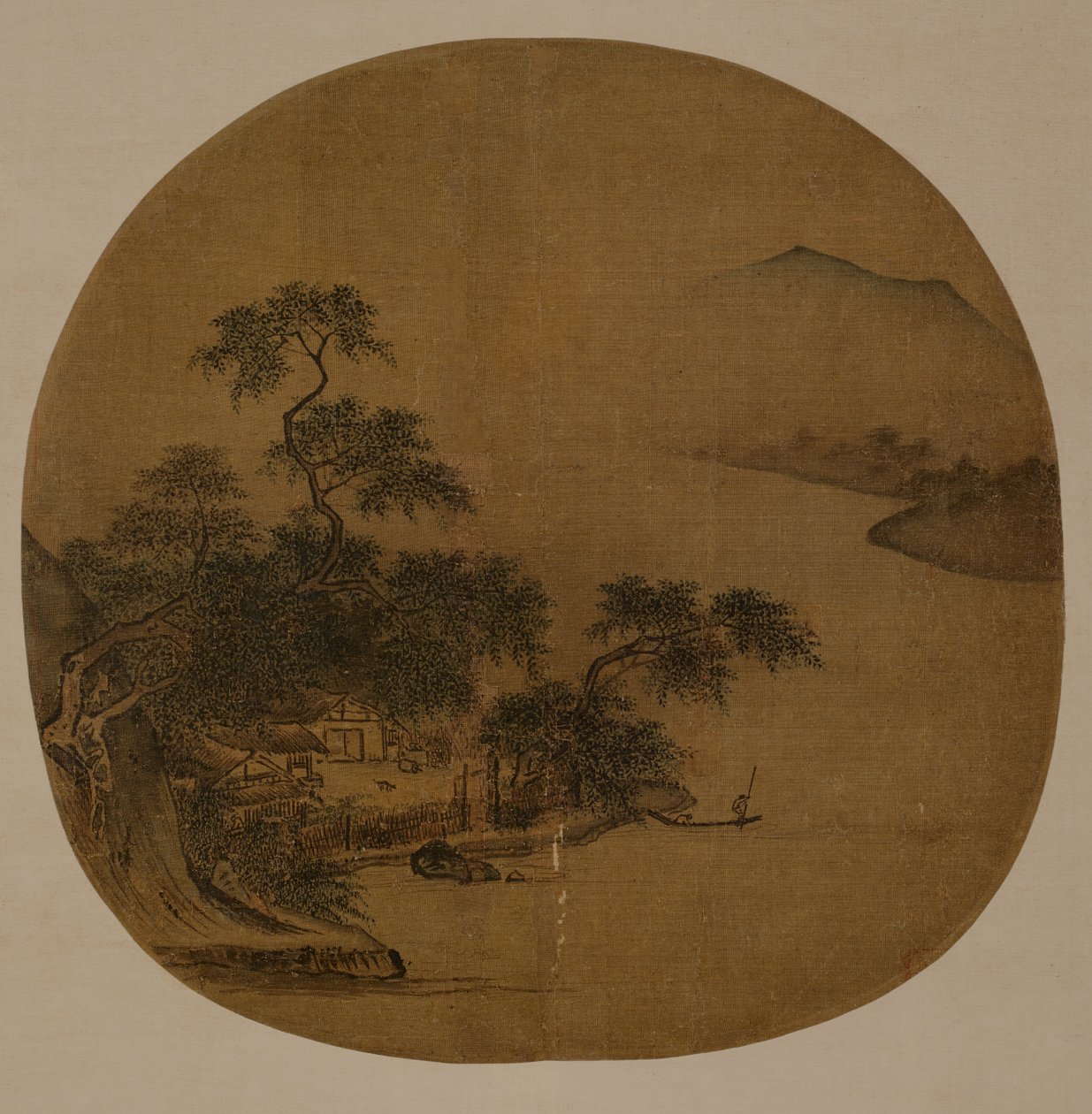 Riverside Retreat, cca 1250 (inkoust a barva na hedvábí) od Sen Xia