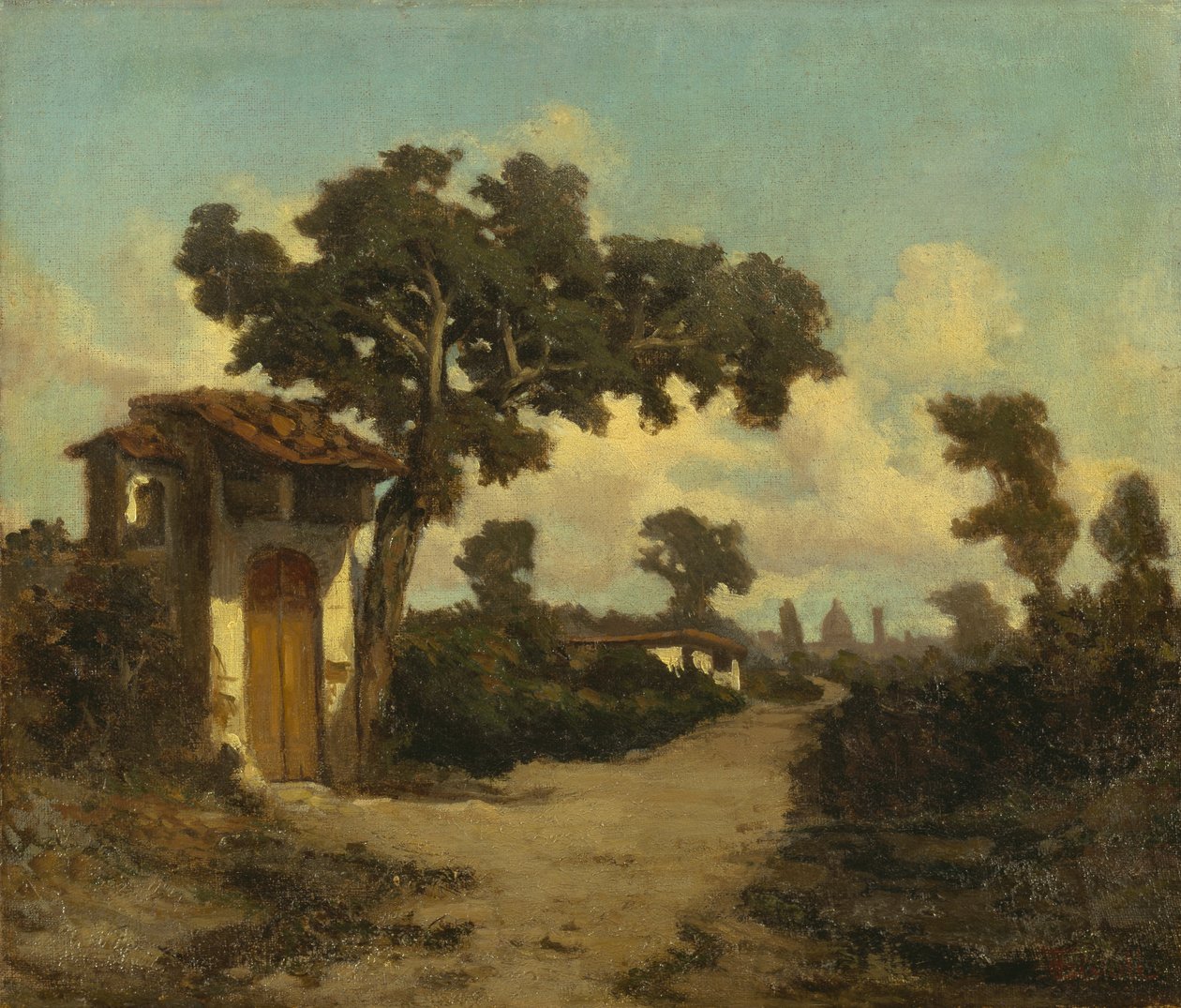 Firenzen ympäristössä, kirjoittanut Serafino De Tivoli (1825-1892), öljy kankaalle, 31x37 cm od Serafino de Tivoli
