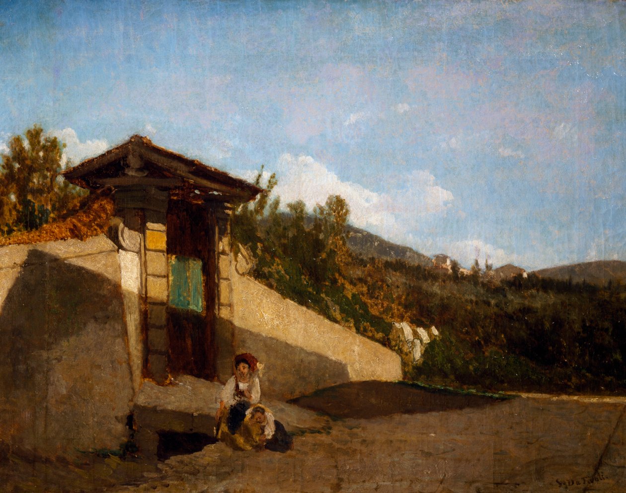 Portico of Villa Toscana, kolem roku 1861 (olej na plátně) od Serafino de Tivoli
