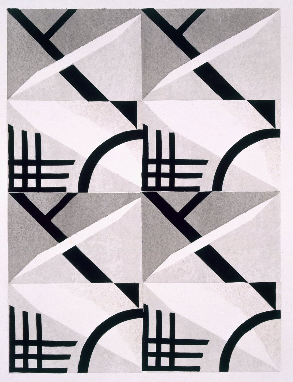 Návrh z knihy "Nouvelles Compositions Decoratives", konec 20. let 20. století (pochoárový tisk) od Serge Gladky