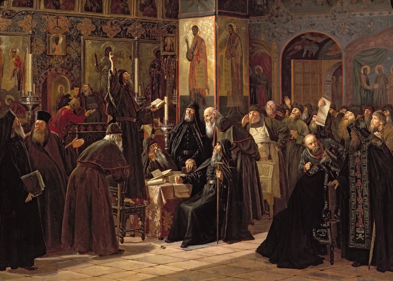 Vzpoura Soloveckého kláštera proti novým knihám v roce 1666, 1885 od Sergei Dmitrievich Miloradovich