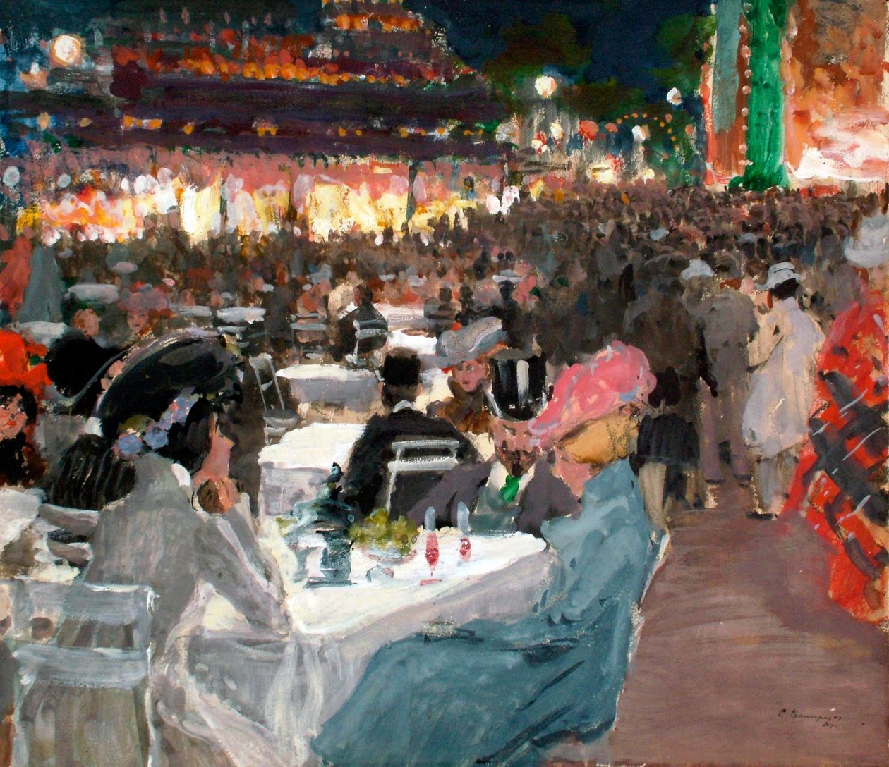 Kavárna v Paříži v noci, 1901 od Sergei Arsenevich Vinogradov
