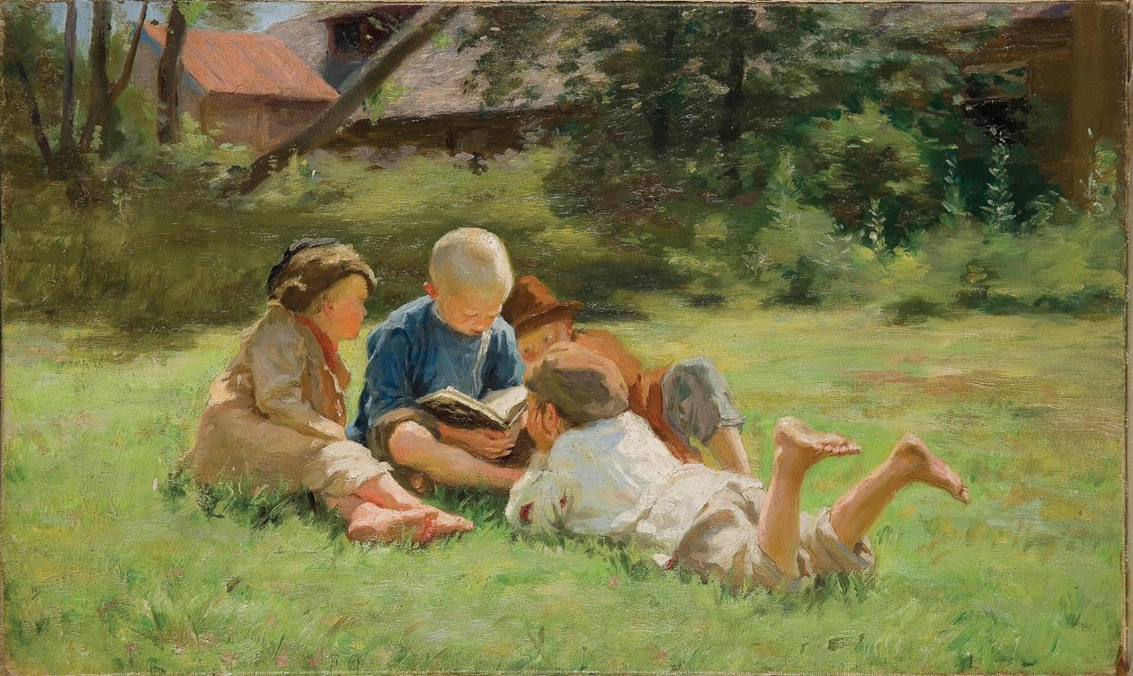 Děti - Vinogradov, Sergey Arsenievich (1869-1938) - 90. léta 19. století - Olej na plátně - od Sergei Arsenevich Vinogradov