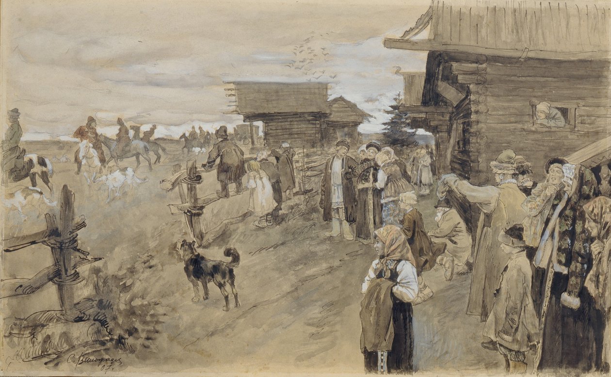 Lov s barzoje, 1907 od Sergei Arsenevich Vinogradov