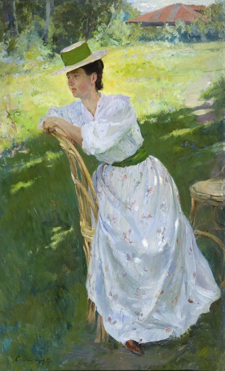 Portrét ženy venku, 1899 od Sergei Arsenevich Vinogradov