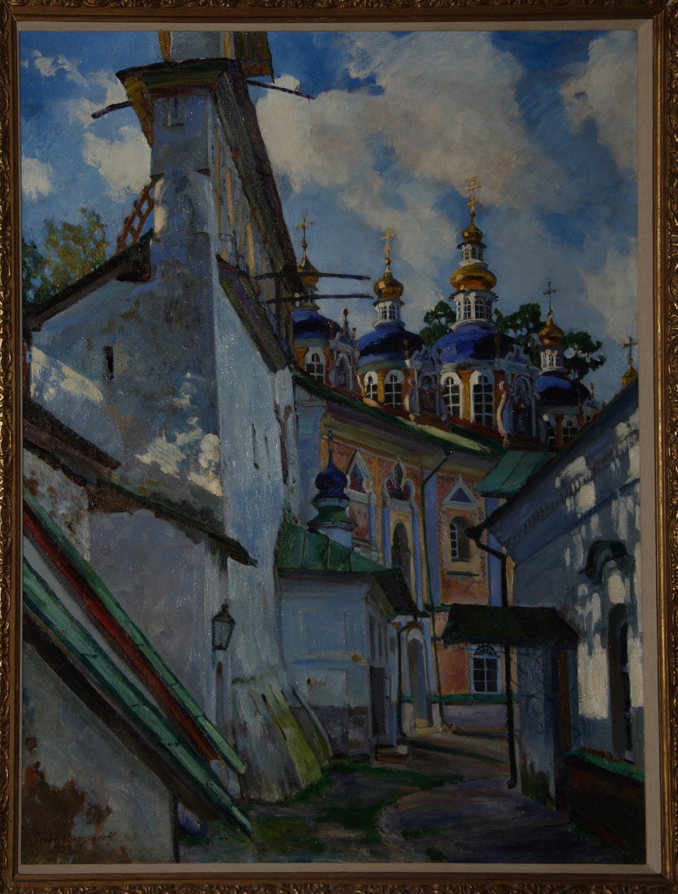 Pohled na Pskovo-Pechersky klášter, 1928 od Sergei Arsenevich Vinogradov