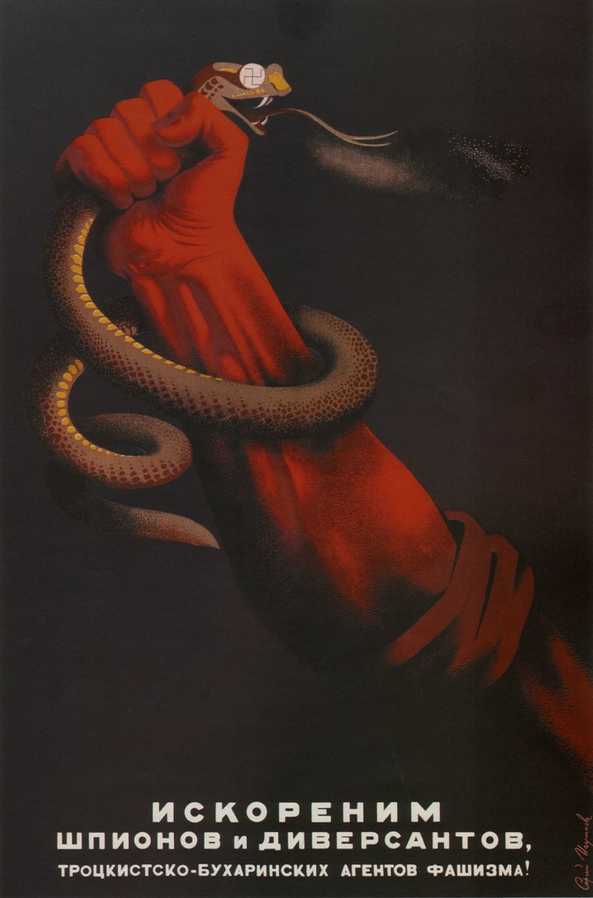 Vykořeníme špiony a diverzisty trockijsko-bucharinských agentů fašismu!, 1937 od Sergei Dmitrievich Igumnov