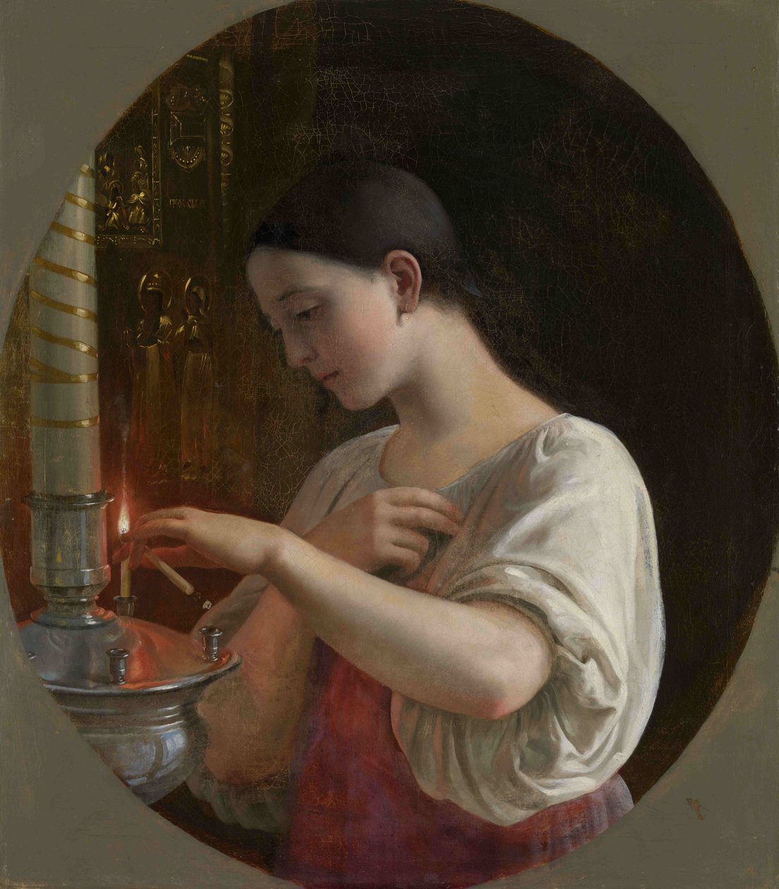 V kostele, 1860s od Sergei Ivanovich Gribkov