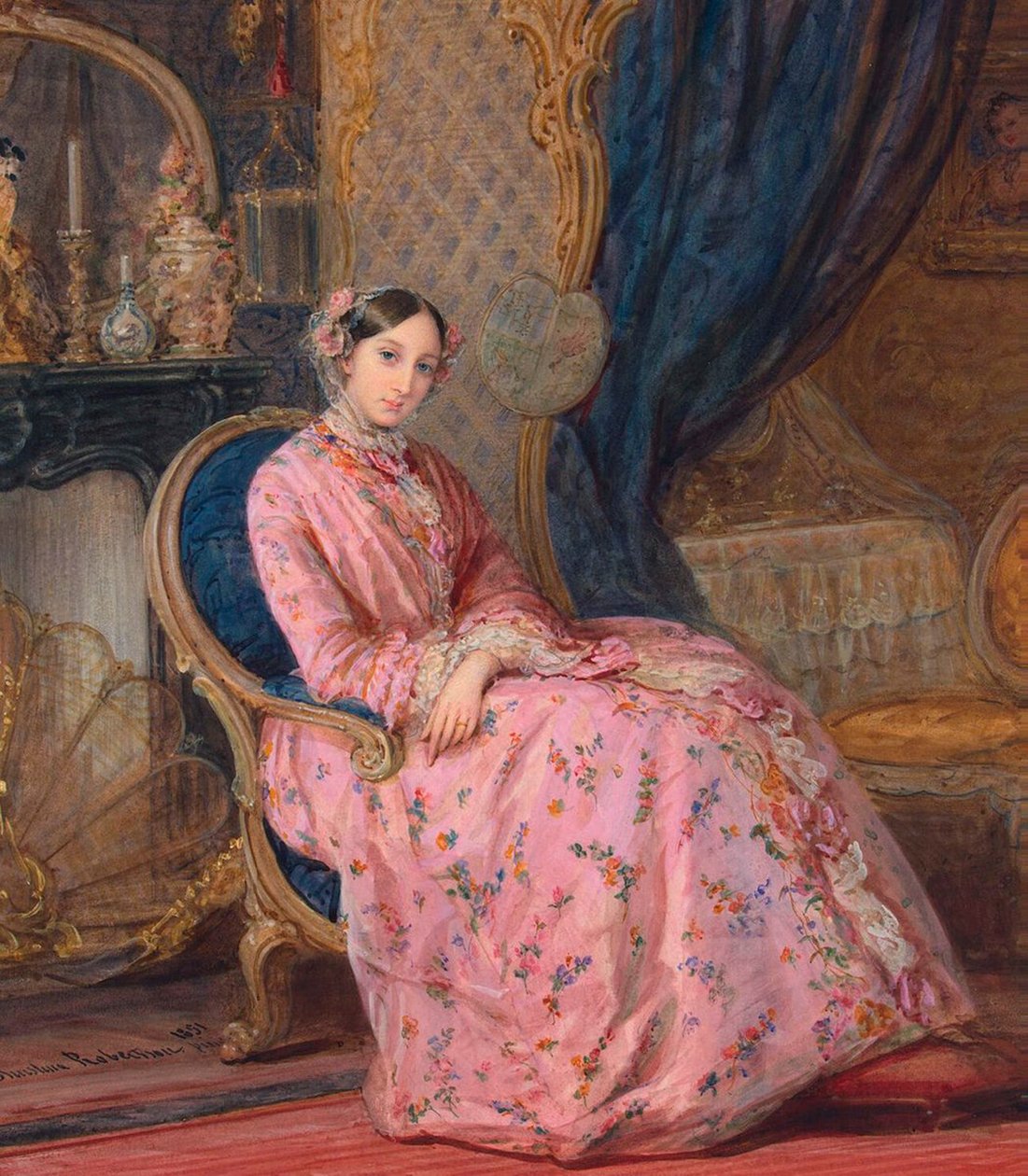 Portrét velkovévodkyně Marie Nikolajevny z Ruska, polovina 19. století. od Sergei Ivanovich Gribkov