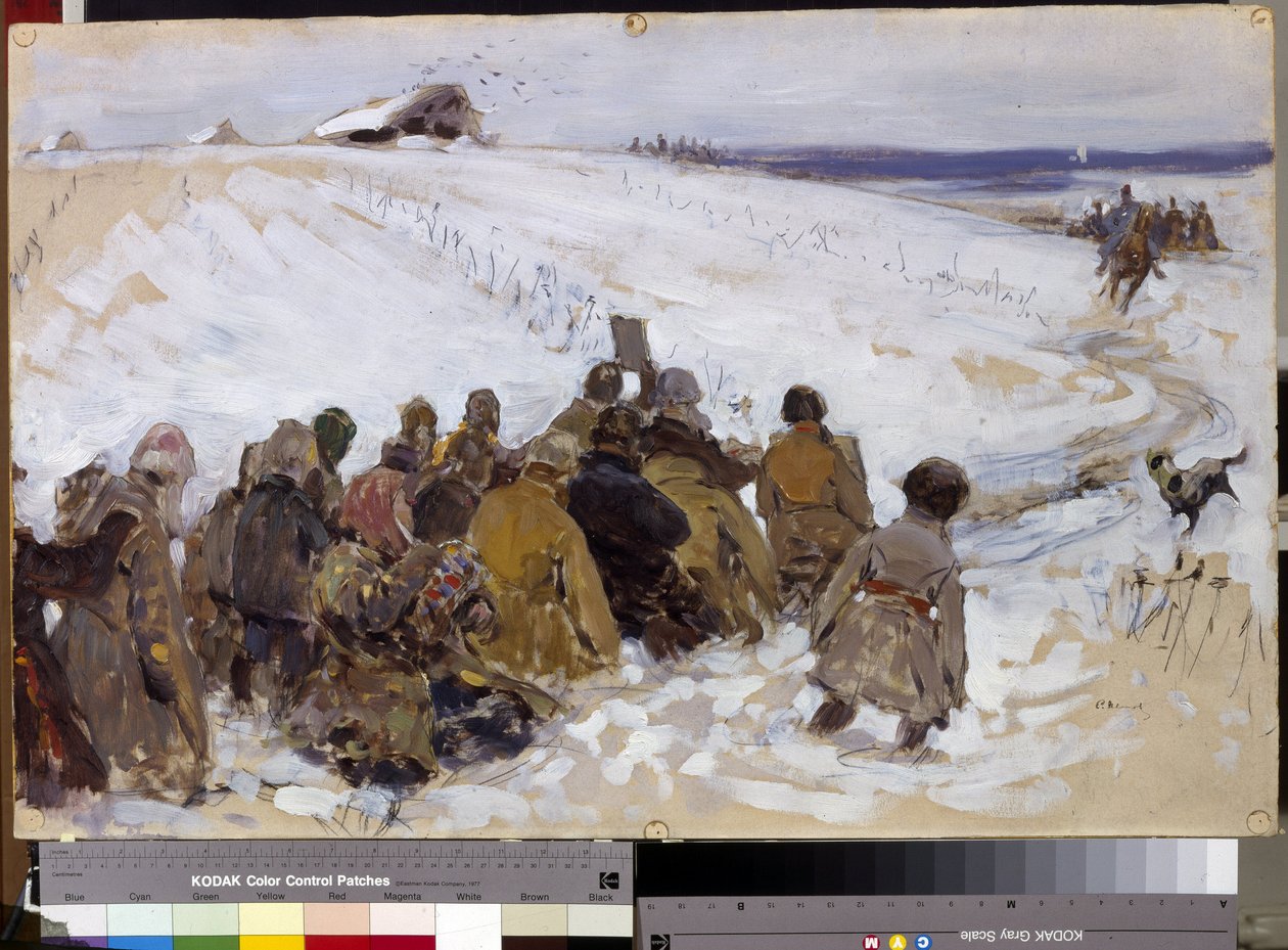 Trestná výprava. Obraz Sergeje Vasiljeviče Ivanova (1864-1910). Olej na kartonu. Moskva, Státní Treťjakovská galerie. od Sergei Ivanovich Gribkov