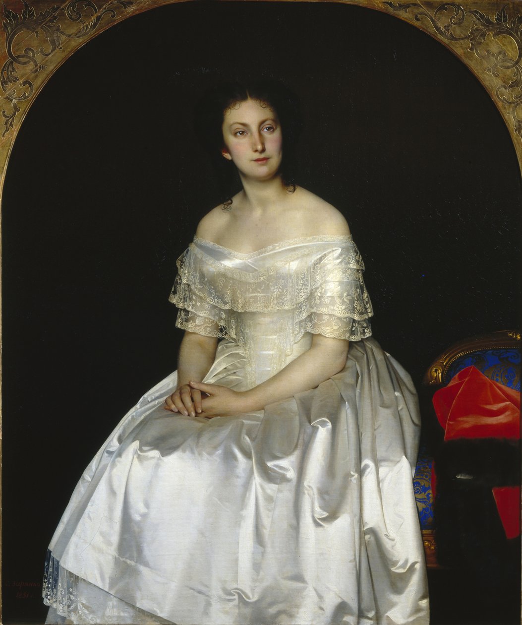 Portrét princezny Marie Vasiljevny Voroncovové 1819-1894, 1851 od Sergei Konstantinovich Zaryanko