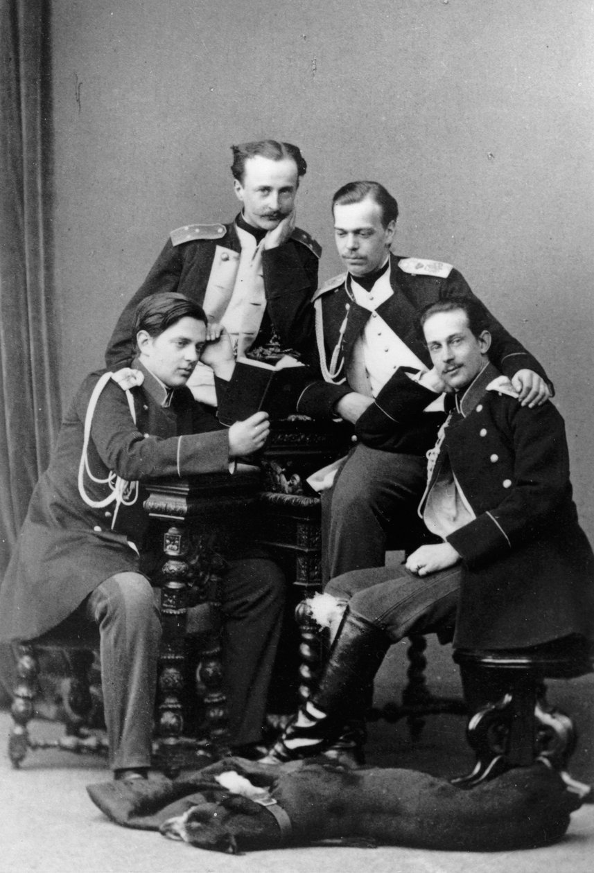 Velkovévodové Alexandr Alexandrovič a Vladimir Alexandrovič z Ruska, c1870-c1875 od Sergei Lvovich Levitsky