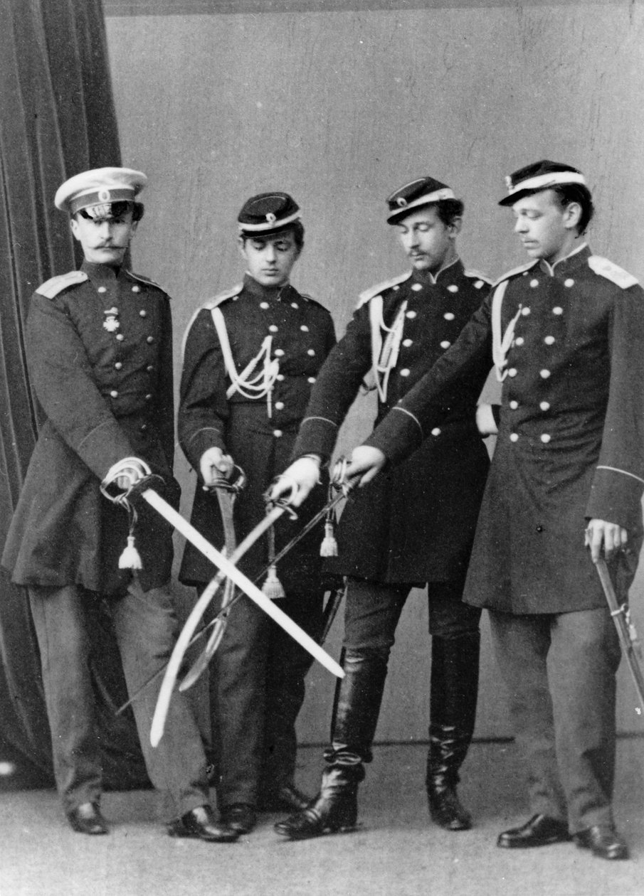 Velkovévodové Alexandr Alexandrovič a Vladimir Alexandrovič z Ruska, c1870-c1875 od Sergei Lvovich Levitsky