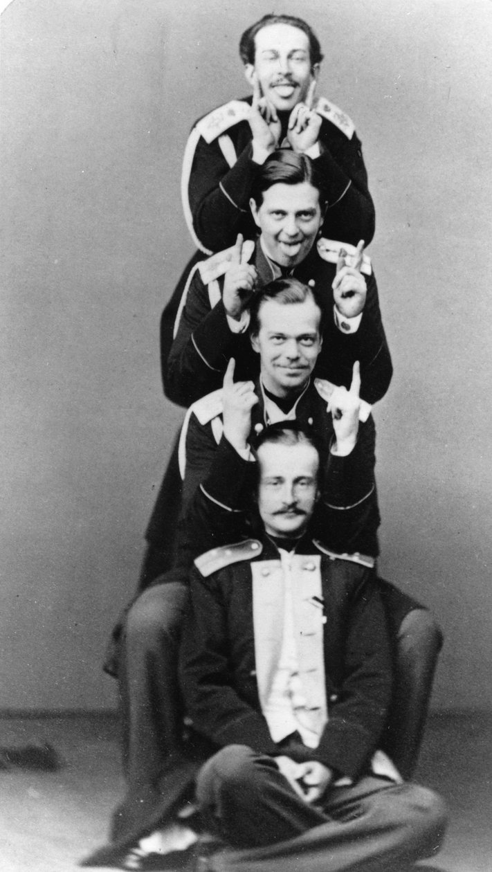 Velkovévodové Alexandr Alexandrovič a Vladimir Alexandrovič z Ruska, c1870-c1875 od Sergei Lvovich Levitsky
