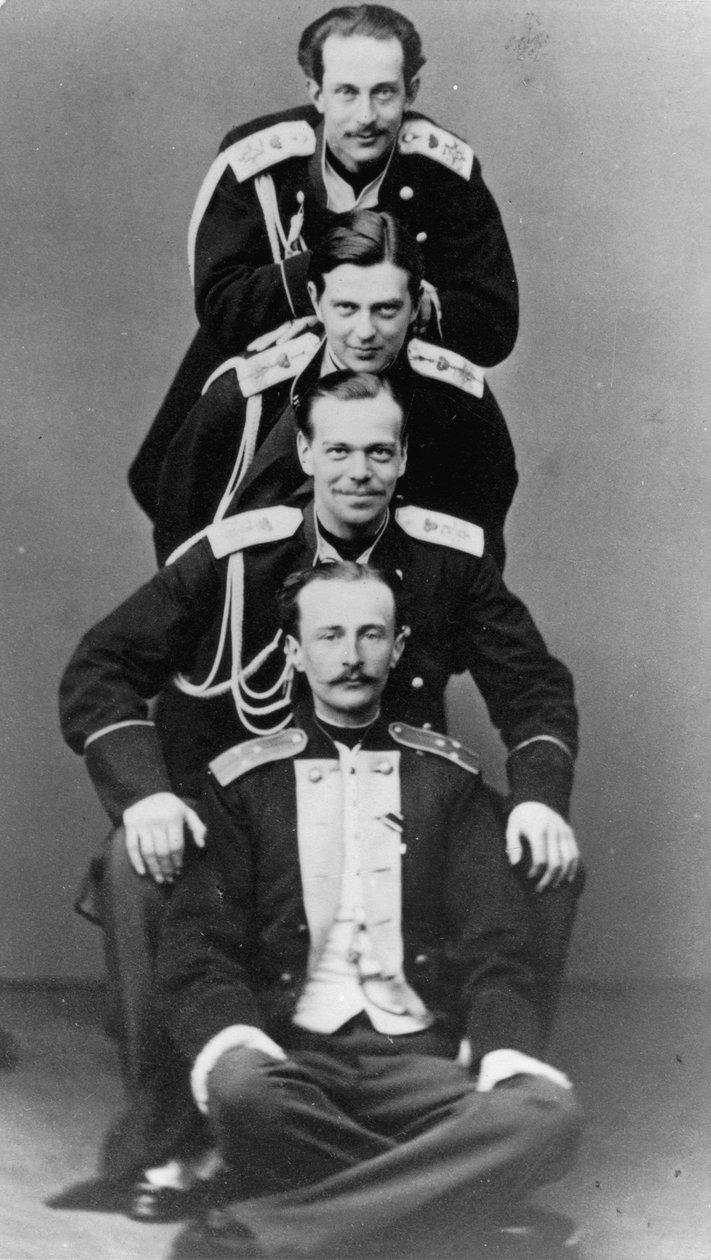 Velkovévodové Alexandr Alexandrovič a Vladimir Alexandrovič z Ruska, c1870-c1875 od Sergei Lvovich Levitsky