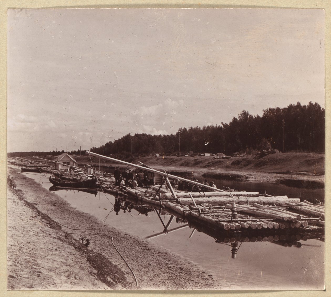 Log vory, Volha-Baltic Waterway, Rusko od Sergei Mikhailovich Prokudin Gorskii