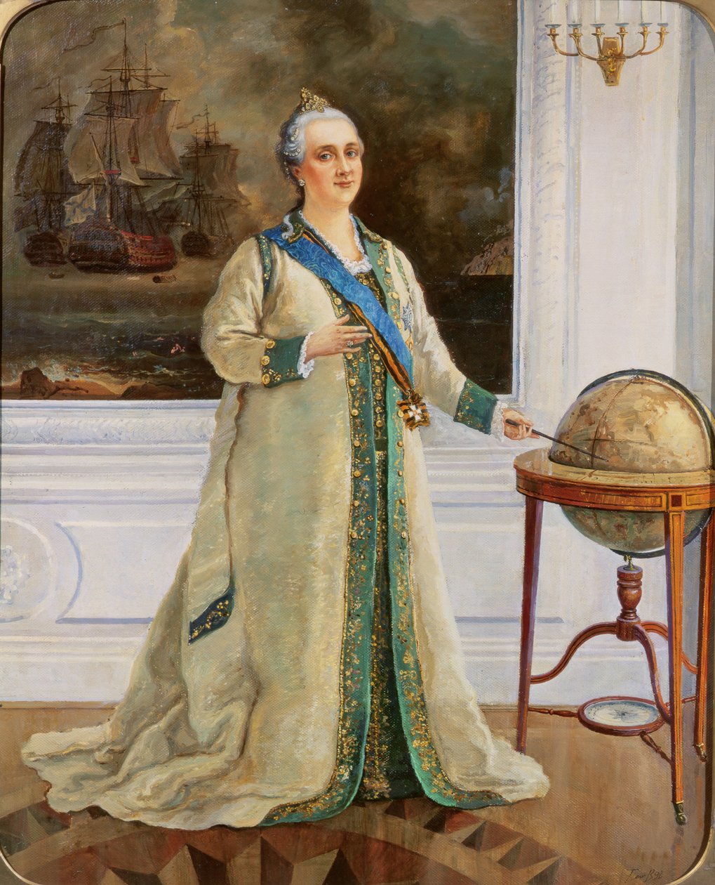 Císařovna Kateřina II (1729-96) v námořnických šatech od Sergei Varlenovich Pen