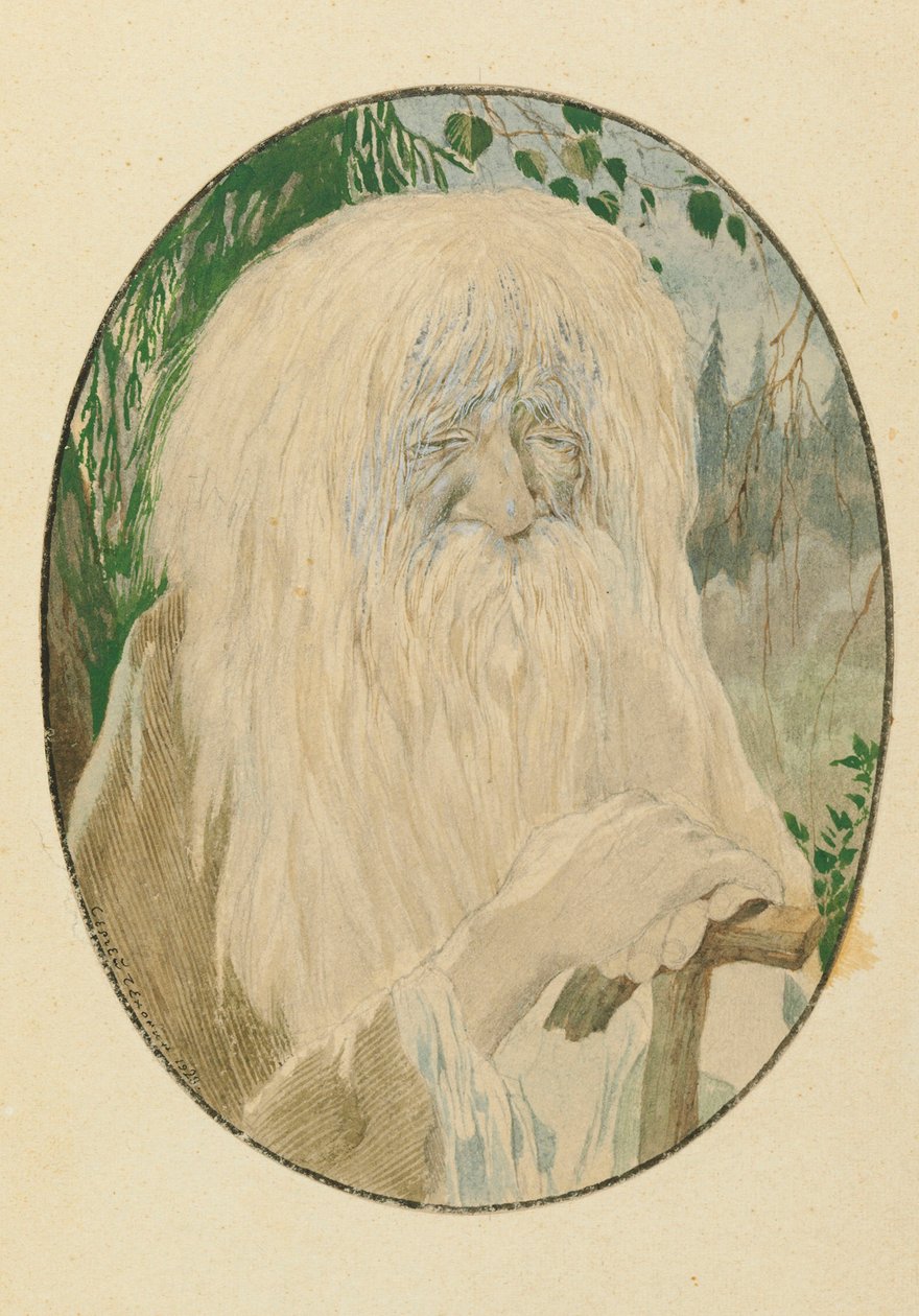 Leshy. Ilustrace k básni Ruslan a Ludmila od A. Puškina, 1921-1926. od Sergei Vasilevich Chekhonin