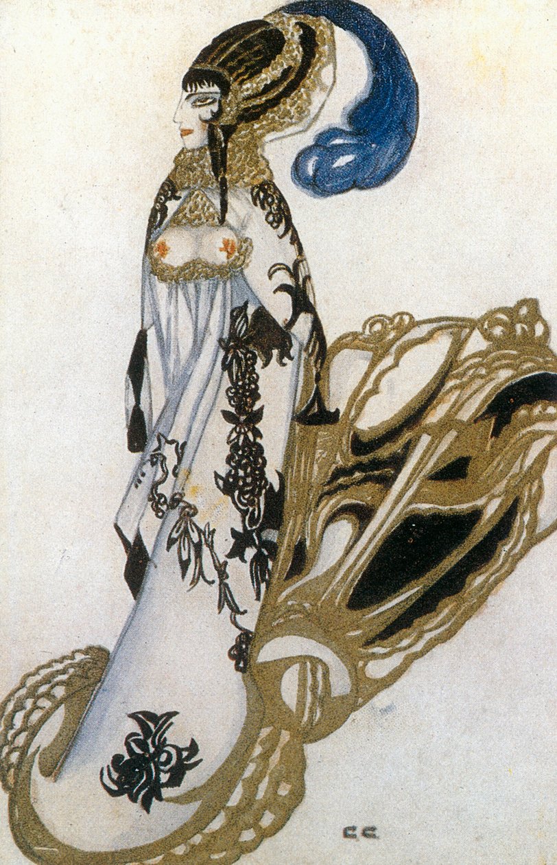Kostýmní skica pro Salome z baletu ... (akvarel na papíře) od Sergei Yurevich Sudeikin