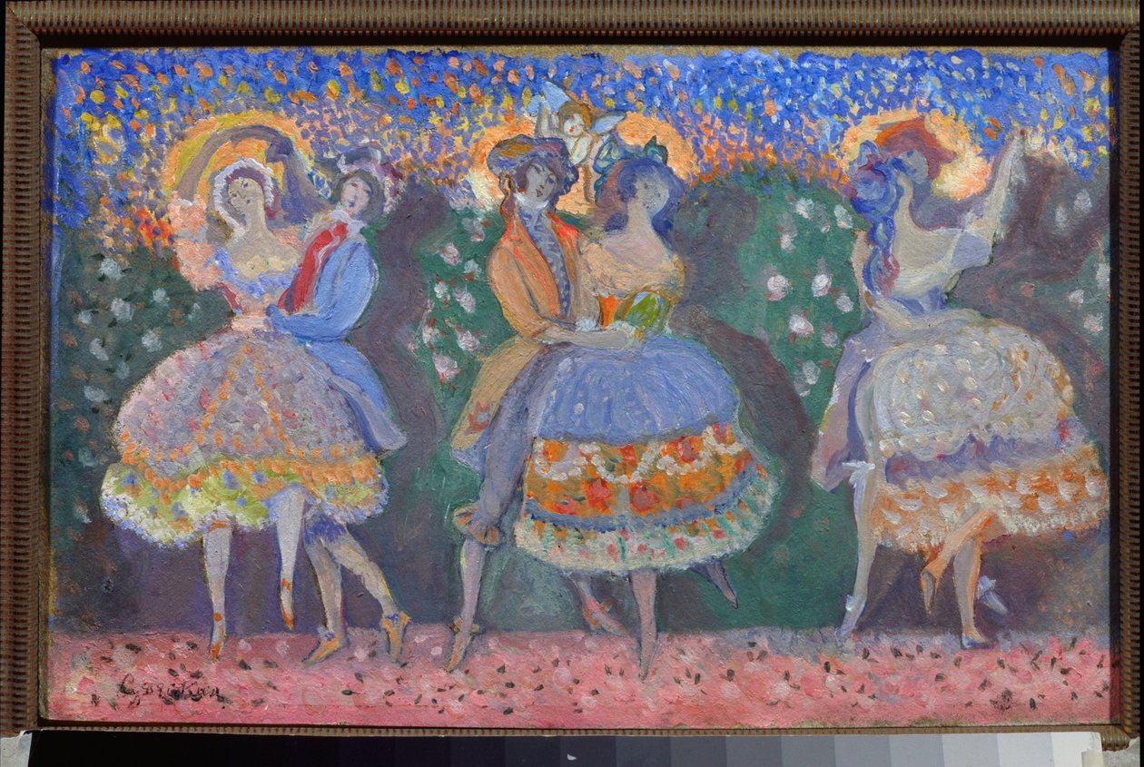 Un ballet (A Ballet) - Dílo Sergeje Sudejkina (Serge Soudeikine) (1882-1946), olej na kartonu, ruské umění, 20. století, modernismus - Státní ústřední literární muzeum, Moskva od Sergei Yurevich Sudeikin