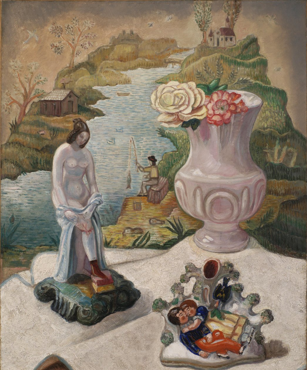 Porcelánové figurky a květiny od Sergei Yurievich Sudeykin