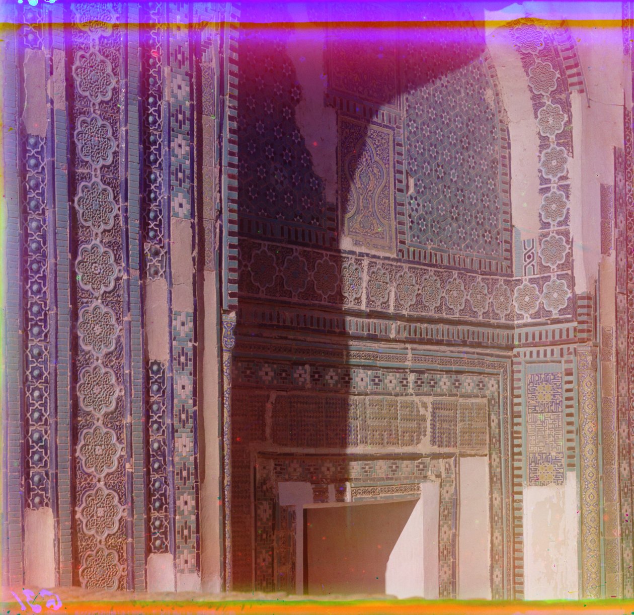 Dekorace na mauzoleu Amirzadeh, Samarkand, 1905-1915 od Sergey Prokudin Gorsky