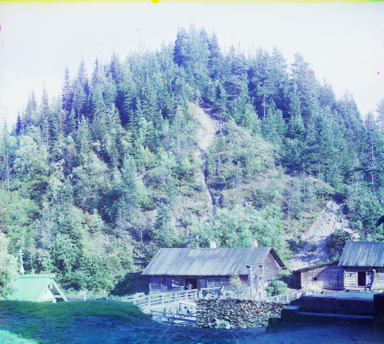 Pila v Medvezhia Gora (Medvědí hora) při stavbě Murmanské železnice, 1905-1915 od Sergey Prokudin Gorsky