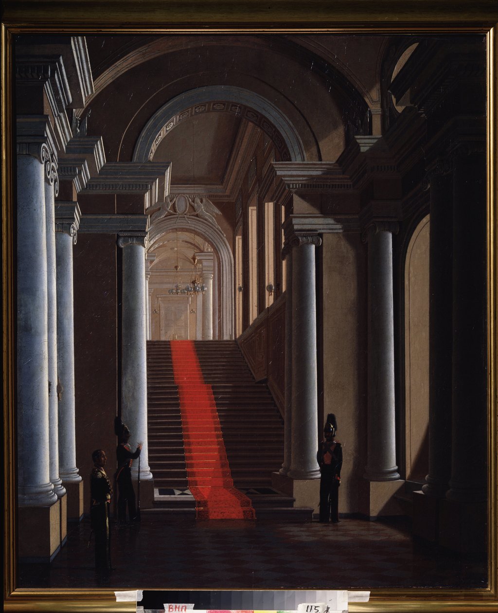 Schodiště Aničkovského paláce v Petrohradě. Obraz Sergeje (Sergei, Serguei) Konstantinovič Zaryanko (Zarianko) (1818-1870), olej na plátně od Sergey Konstantinovich Zaryanko