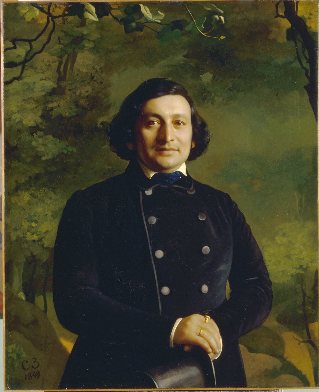 Portrét operního pěvce Osipa Afanasieviče Petrova (1806-1878). Obraz Sergeje (Sergei, Sergei) Konstantinoviče Zaryanka (Zarianko) (1818-1870), olej na plátně od Sergey Konstantinovich Zaryanko