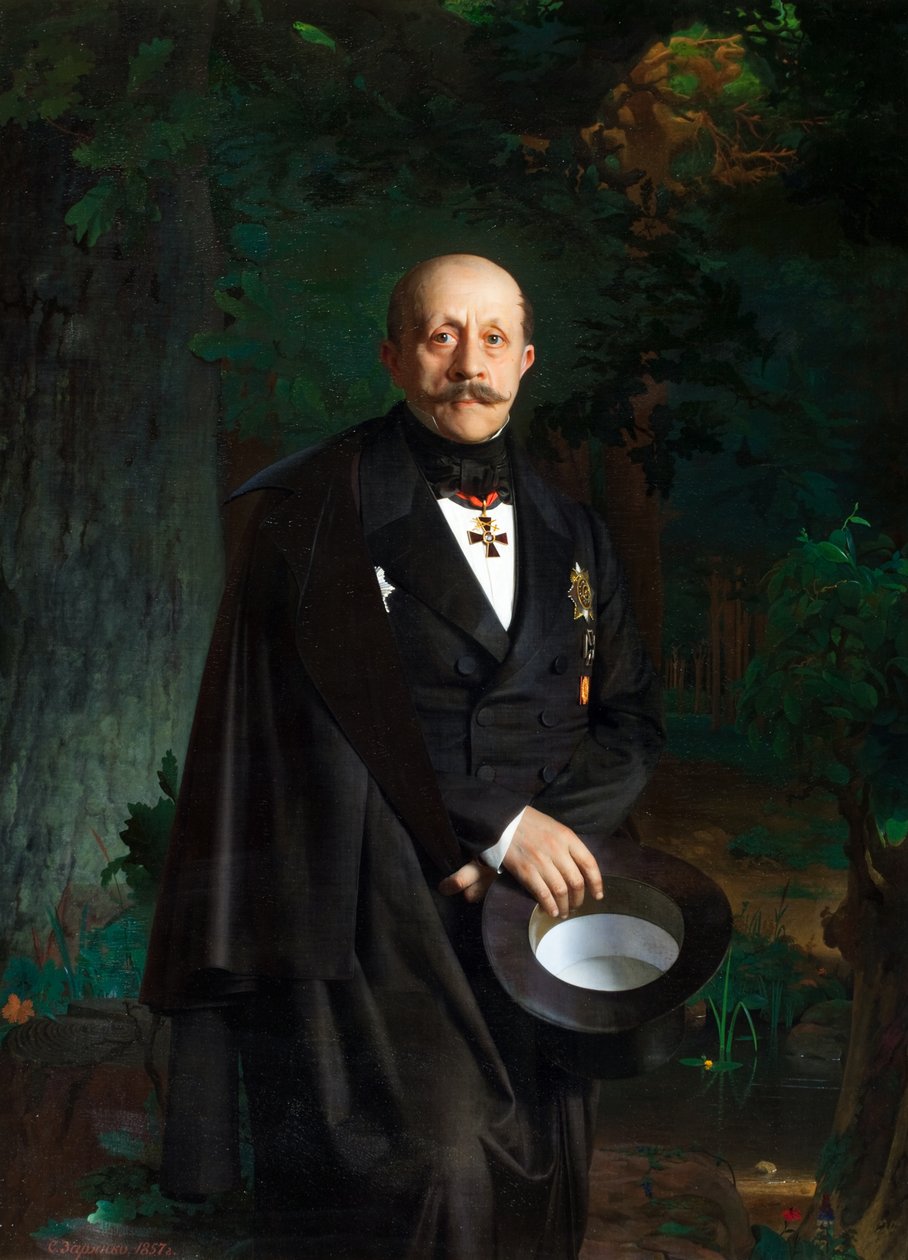 Portrét Alexandra Dmitrieviče Čertkova 1789-1858, 1857. od Sergey Konstantinovich Zaryanko