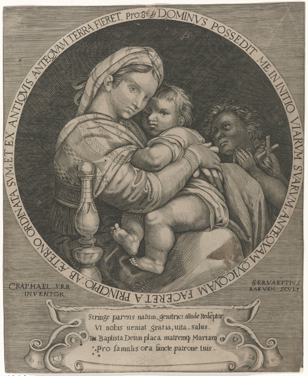 Madonna della sedia Marie s dítětem Krista a Jan Křtitel od Servatius Raeven