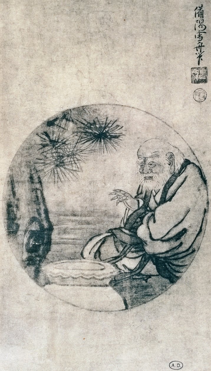 Portrét Lao-Tzu, čínského filozofa ze 6. století př. n. l., kresba Sesshu Toyo (1420-1506), japonská civilizace, období Muromachi od Sesshû Tôyô