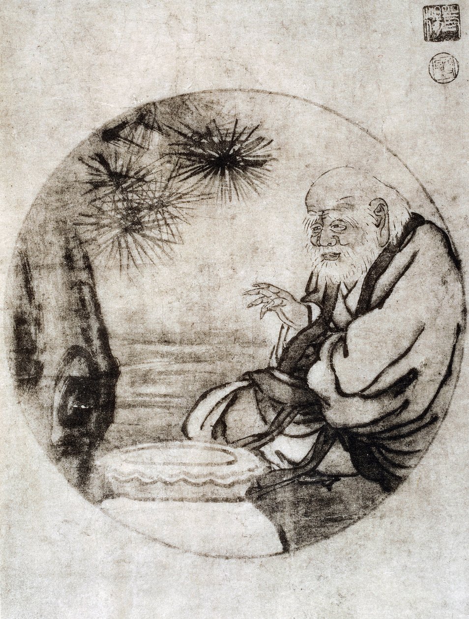 Portrét Lao-Tzua, čínského filozofa ze 6. století př. n. l., kresba Sesshu Toyo (1420-1506), japonská civilizace, období Muromachi od Sesshû Tôyô