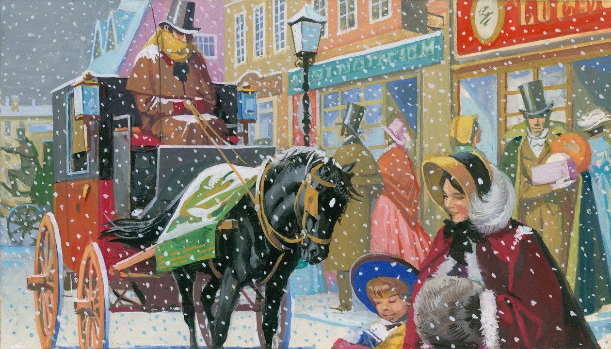 Ilustrace k filmu Black Beauty (kvaš na papíře) od Severino Baraldi