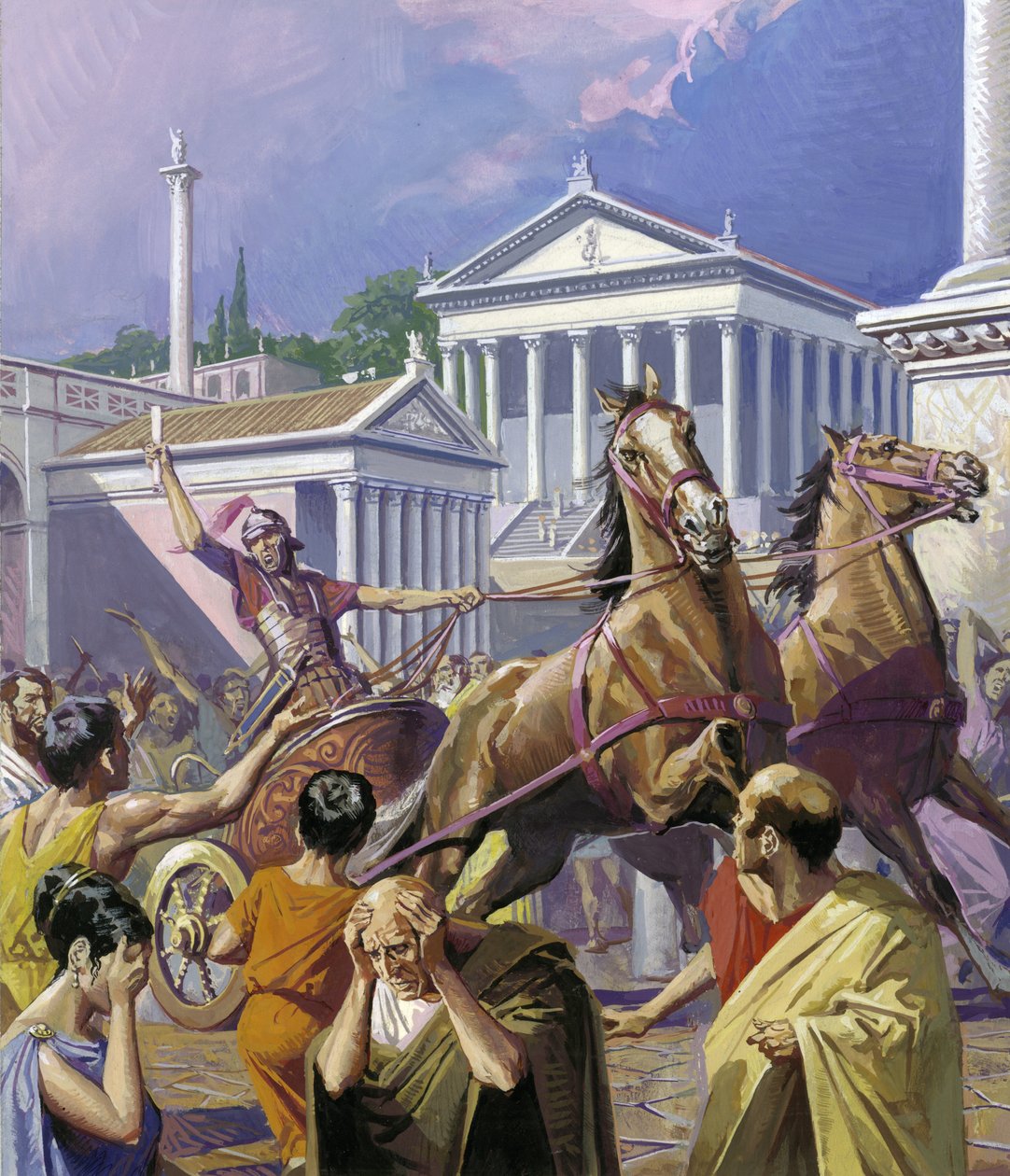 Zpráva o Hannibalových (247-c.183 př. n. l.) vítězstvích (kvaš na papíře) od Severino Baraldi