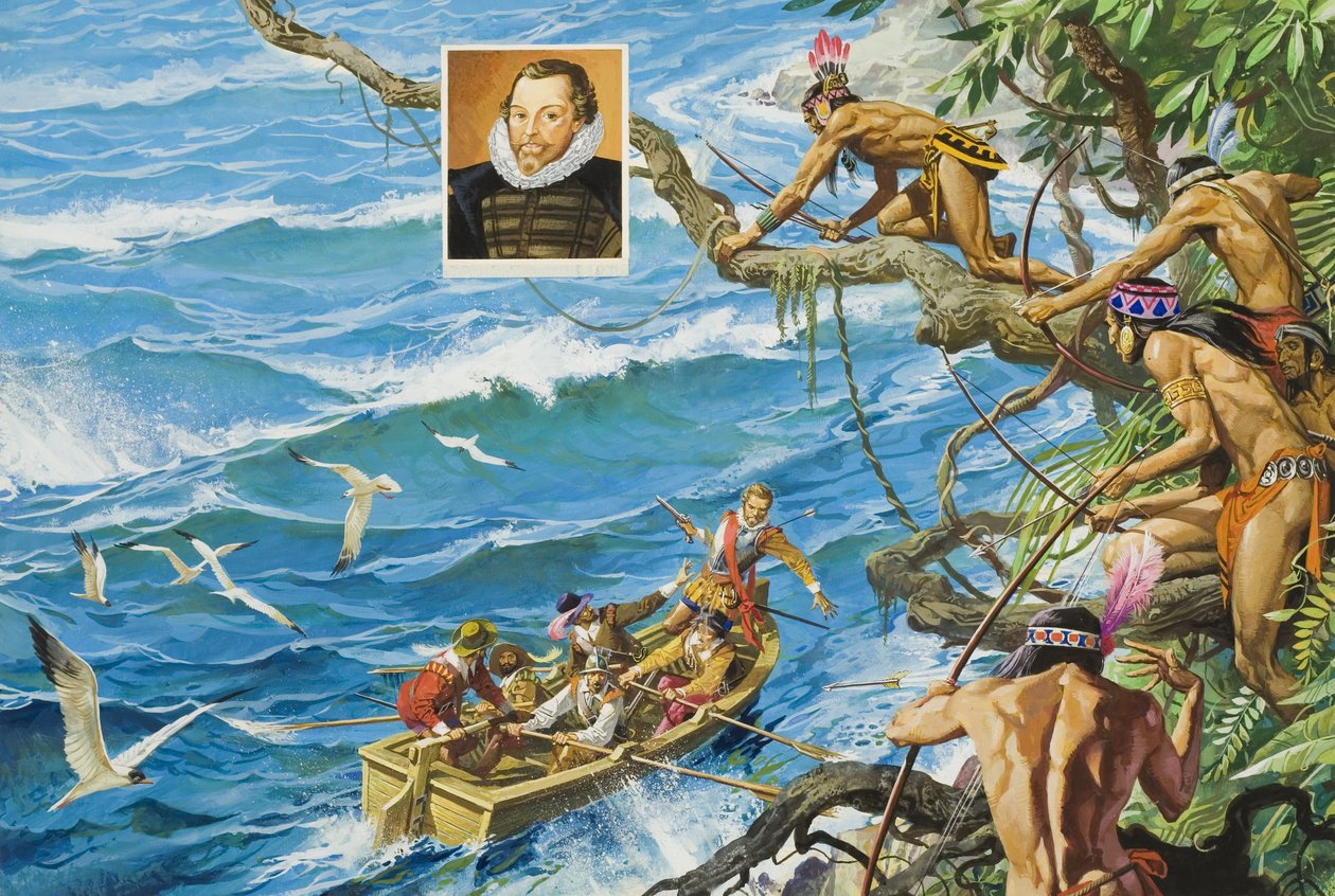 Sir Francis Drake (asi 1540-96) (kvaš na papíře) od Severino Baraldi