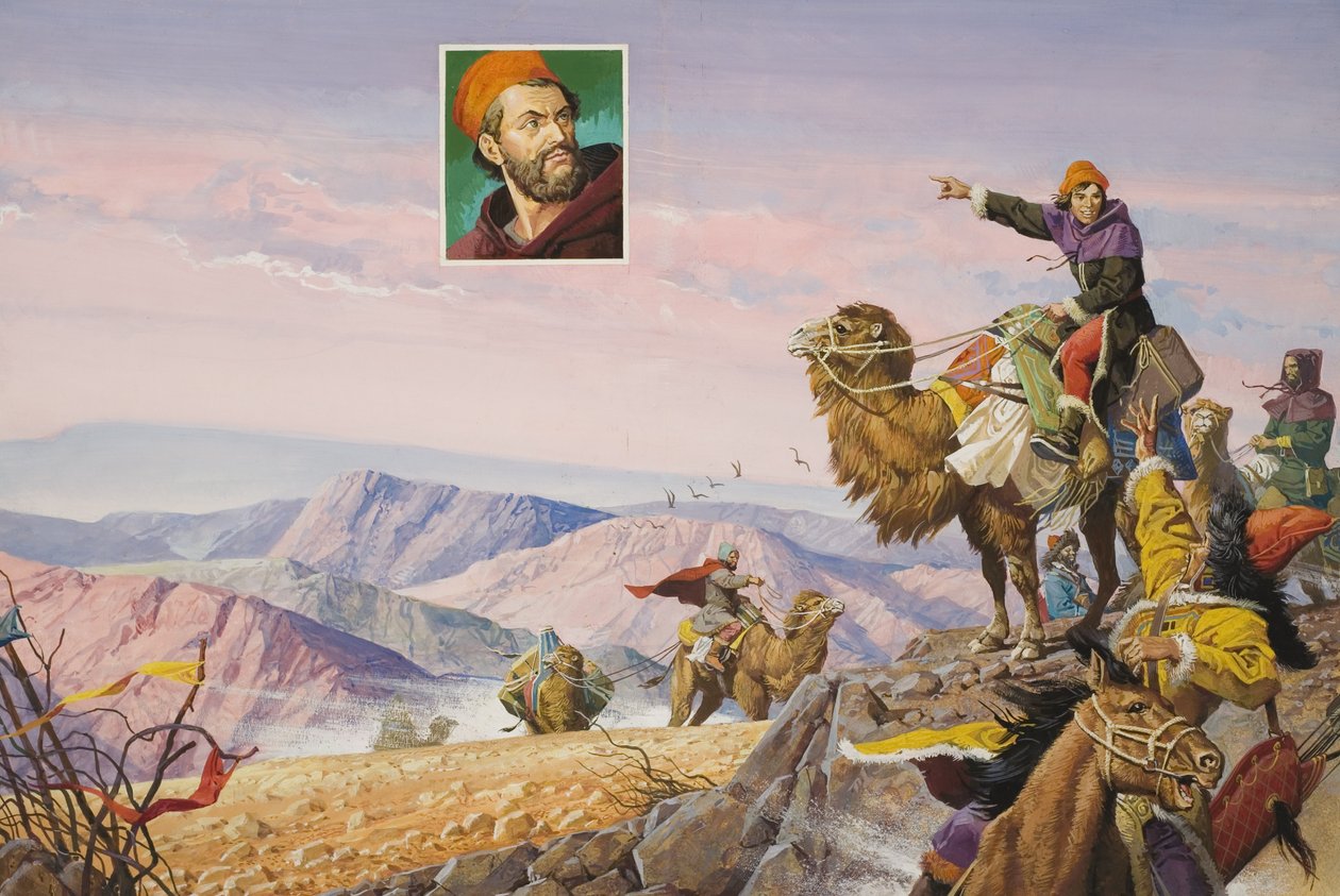 Dlouhá cesta do Cathay (kvaš na papíře) od Severino Baraldi