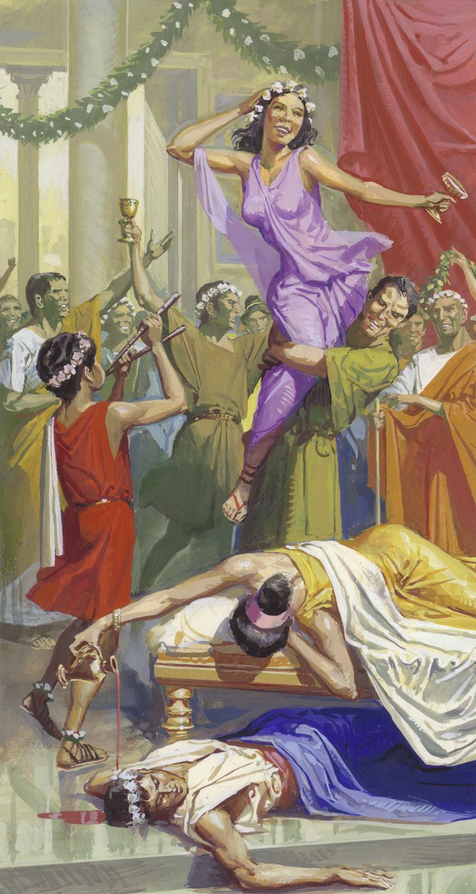 Římské slavnosti Saturnálie (kvaš na papíře) od Severino Baraldi