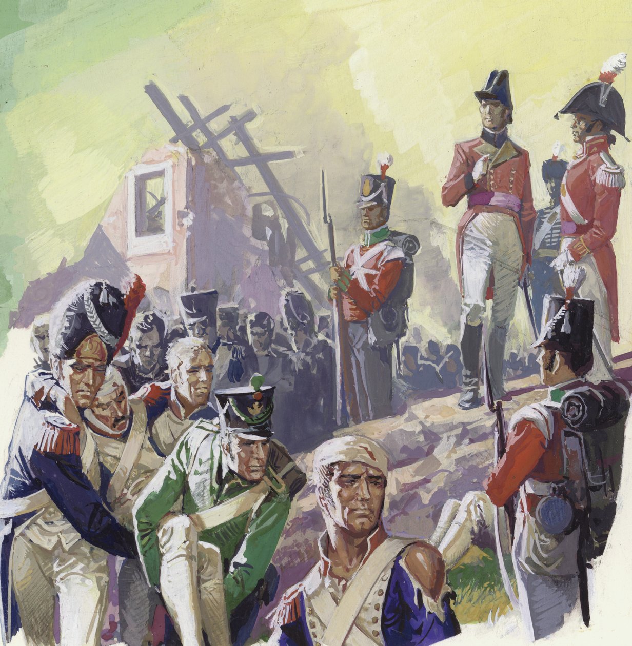 Zranění vojáci po bitvě u Waterloo od Severino Baraldi