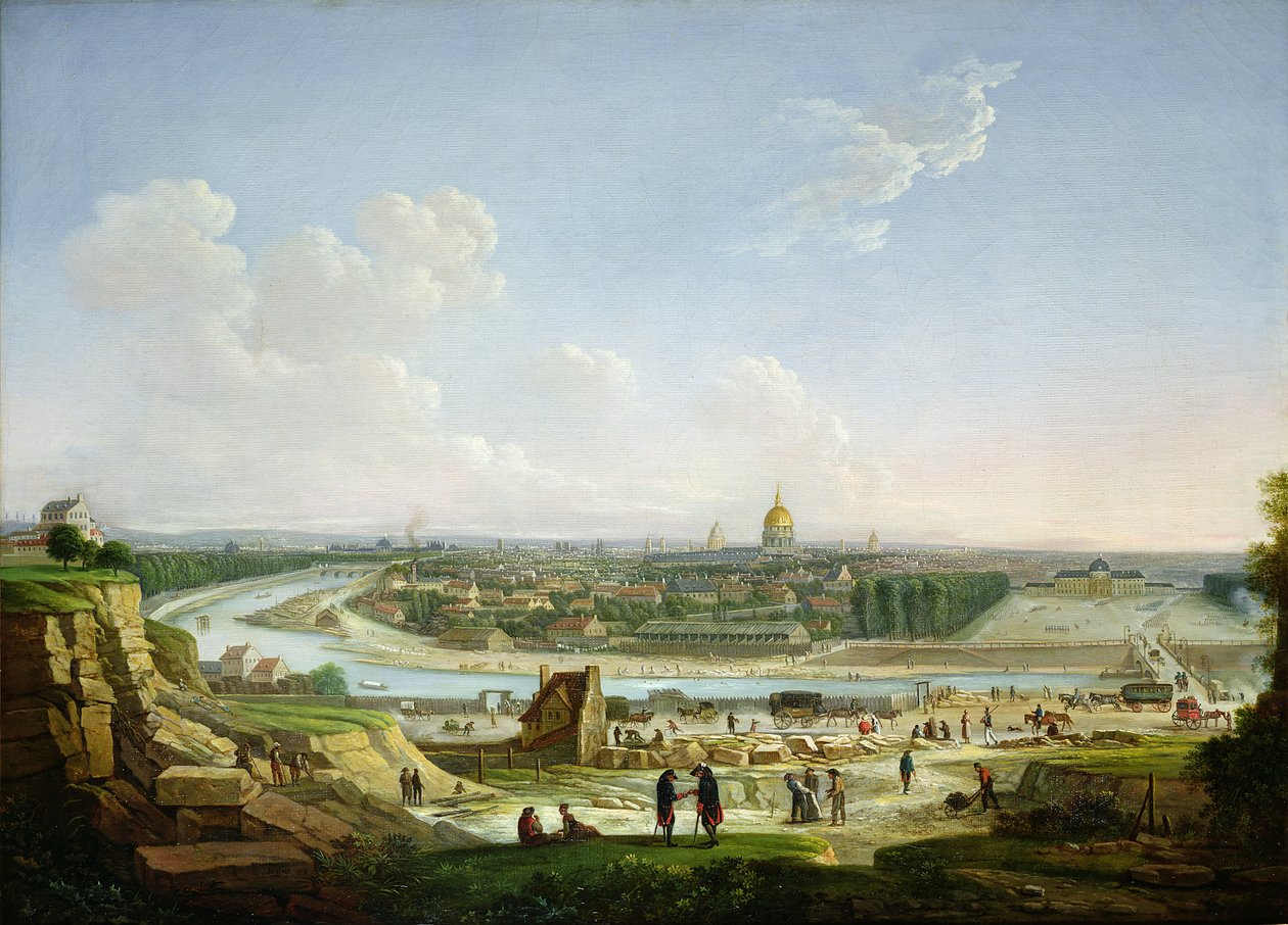 Celkový pohled na Paříž z Chaillot Hill, 1818 od Seyfert
