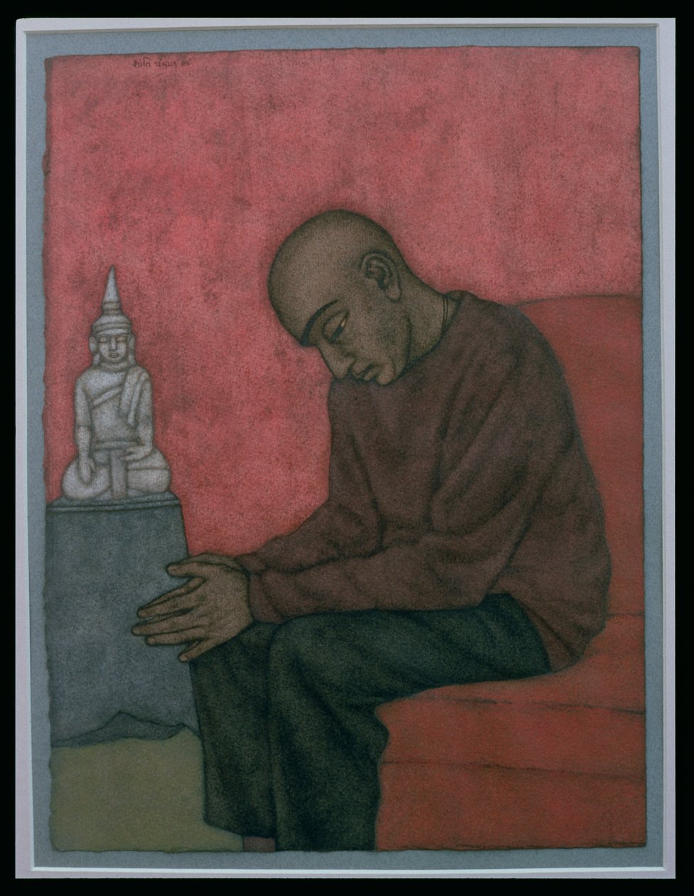 Contemplation (Binoy) 1998 (wc na papíře) od Shanti Panchal