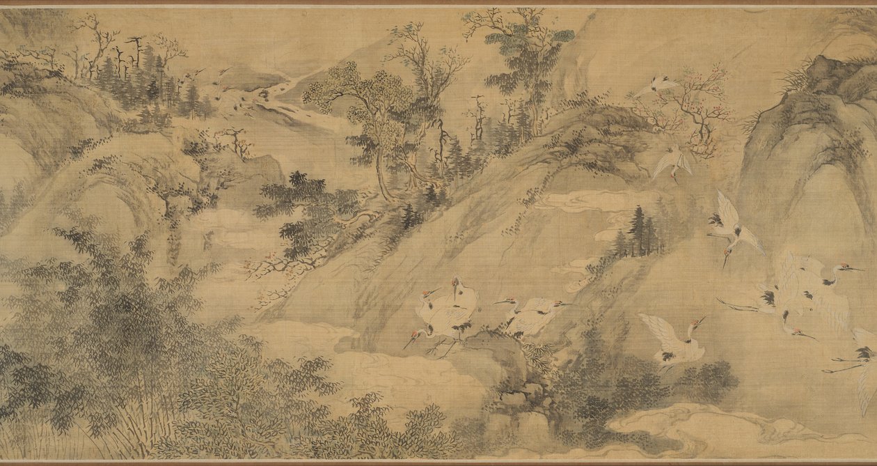 Sto jeřábů 百鶴圖 od Shen Quan