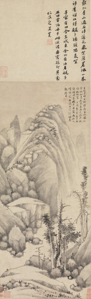 Anchorage za deštivé noci, 1477. od Shen Zhou