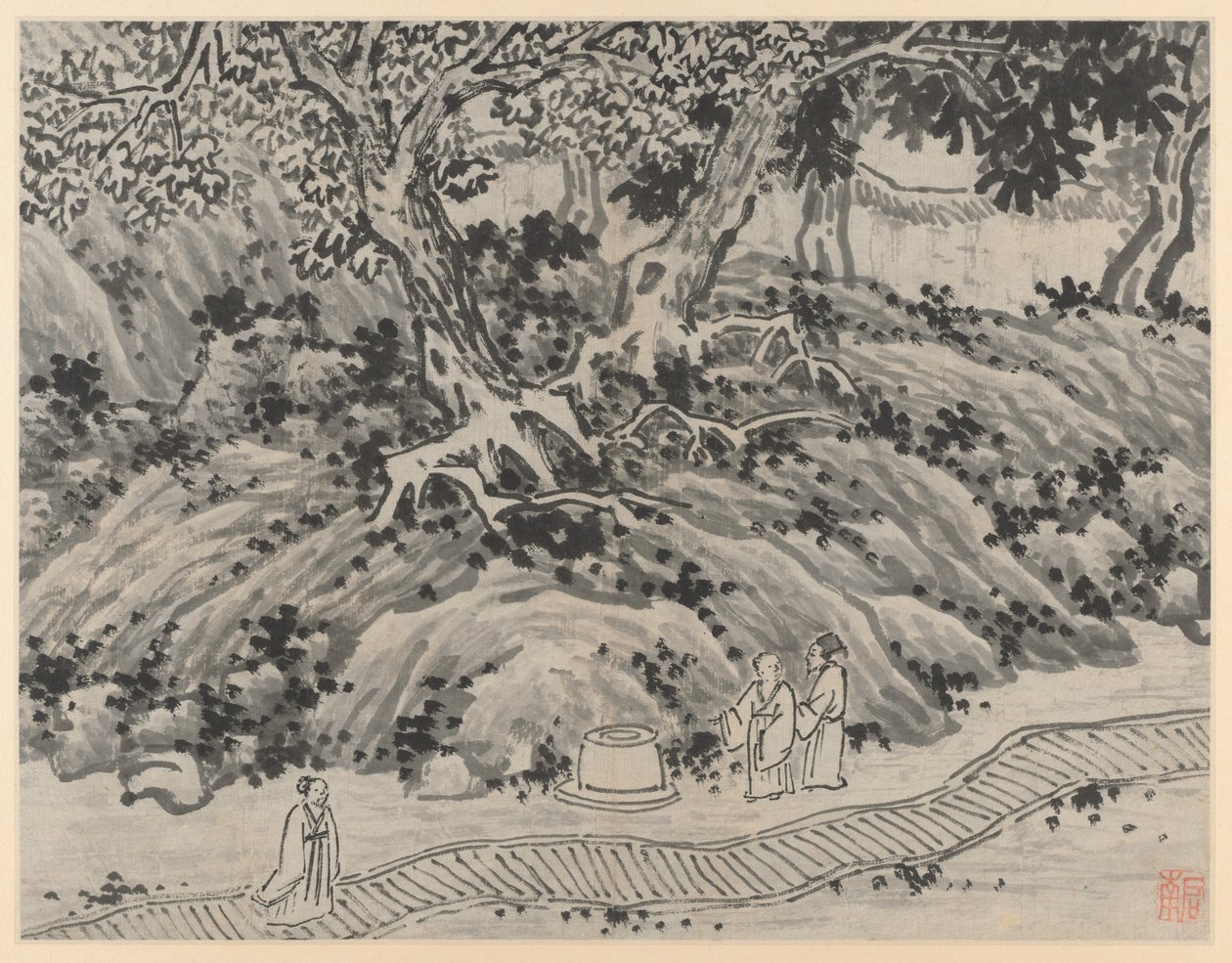 Dvanáct pohledů na Tiger Hill, Suzhou: Bláznovo jaro, po roce 1490. od Shen Zhou