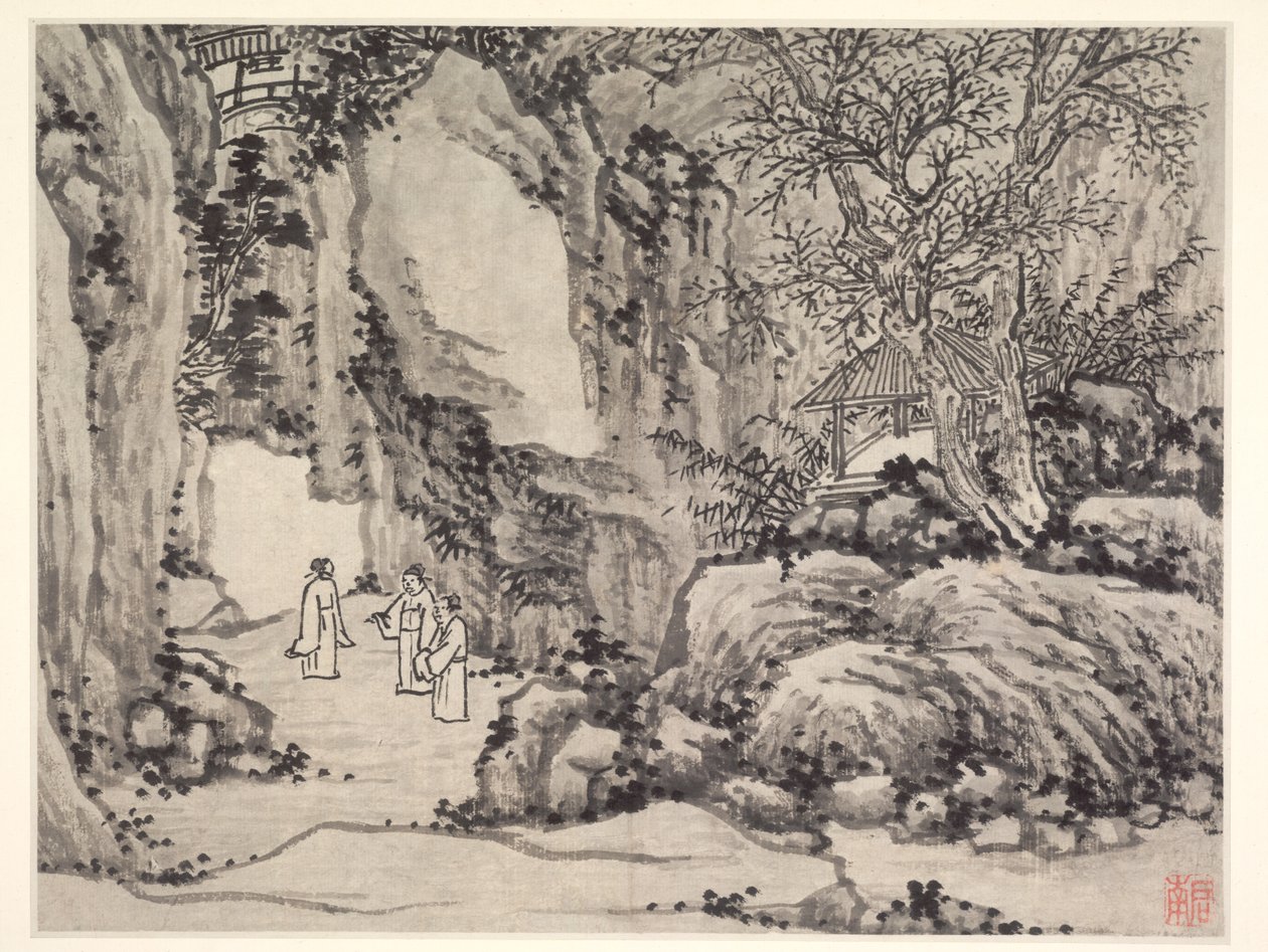 Dvanáct pohledů na Tiger Hill, Suzhou: The Sword Spring, Tiger Hill od Shen Zhou