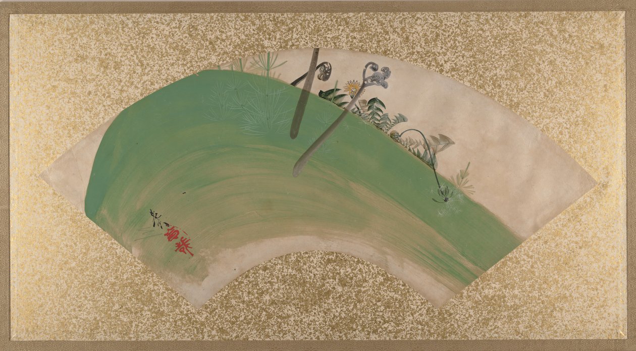 Květiny na trávě, konec 19. století. od Shibata Zeshin